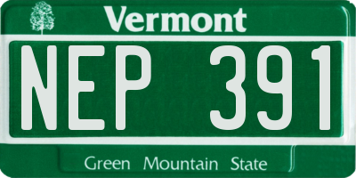 VT license plate NEP391