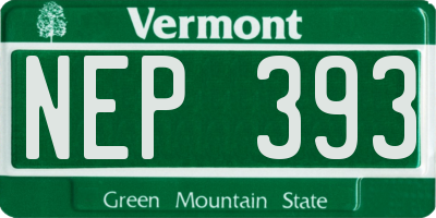 VT license plate NEP393