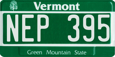 VT license plate NEP395