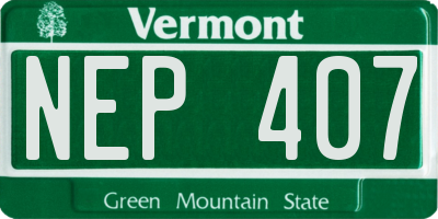 VT license plate NEP407
