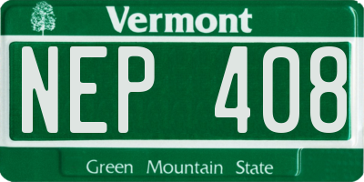 VT license plate NEP408