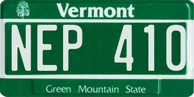 VT license plate NEP410