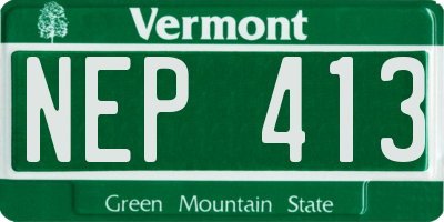 VT license plate NEP413
