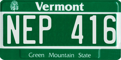 VT license plate NEP416