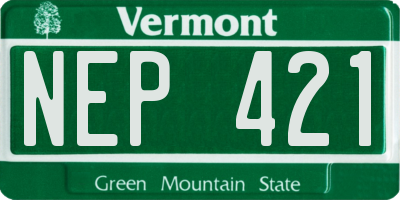 VT license plate NEP421