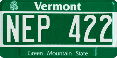 VT license plate NEP422