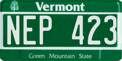 VT license plate NEP423