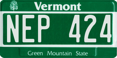 VT license plate NEP424
