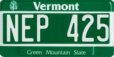 VT license plate NEP425