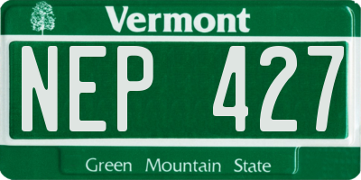 VT license plate NEP427