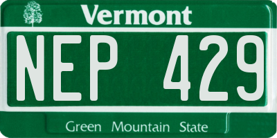 VT license plate NEP429