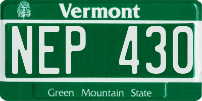 VT license plate NEP430