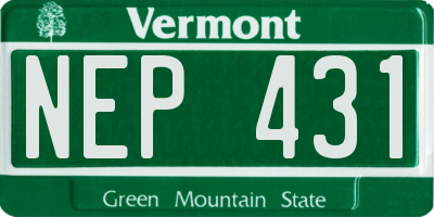 VT license plate NEP431