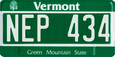 VT license plate NEP434
