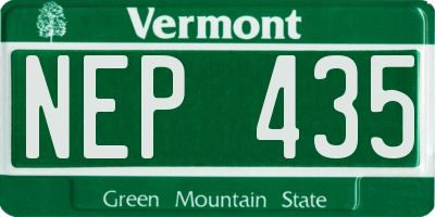 VT license plate NEP435