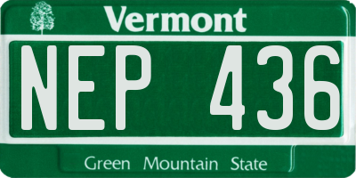 VT license plate NEP436