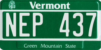 VT license plate NEP437