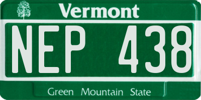 VT license plate NEP438