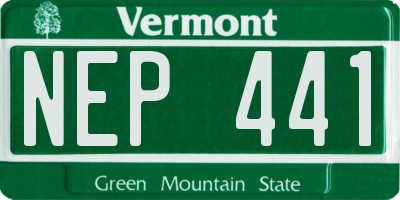 VT license plate NEP441