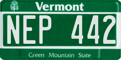 VT license plate NEP442