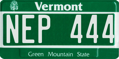VT license plate NEP444