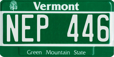 VT license plate NEP446