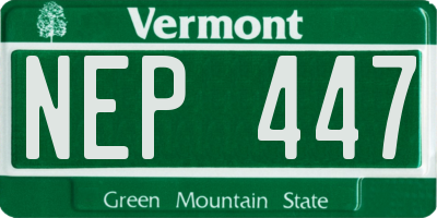 VT license plate NEP447