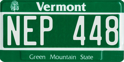 VT license plate NEP448