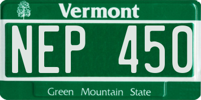 VT license plate NEP450