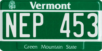VT license plate NEP453