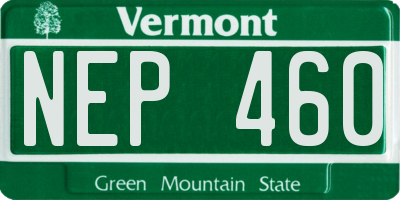 VT license plate NEP460