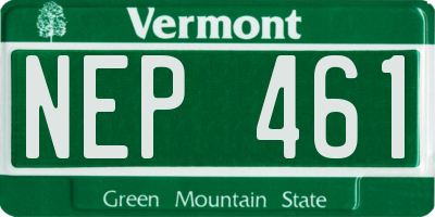 VT license plate NEP461