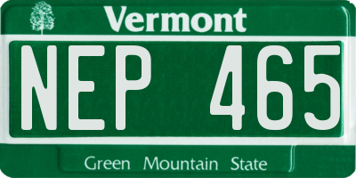 VT license plate NEP465