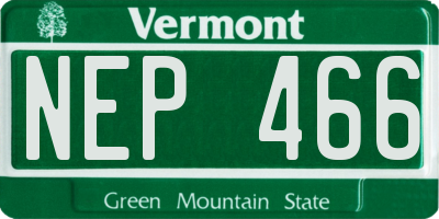 VT license plate NEP466