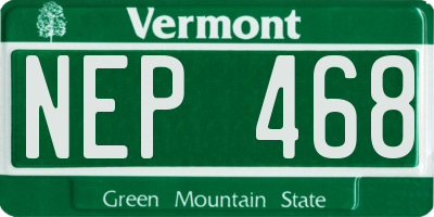 VT license plate NEP468