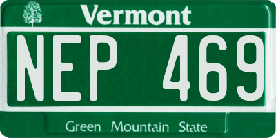 VT license plate NEP469