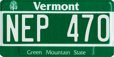 VT license plate NEP470