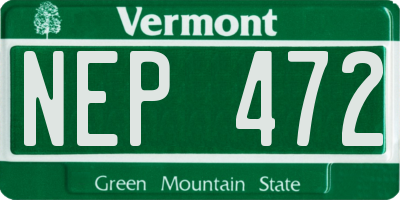 VT license plate NEP472