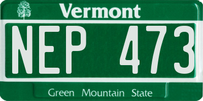 VT license plate NEP473
