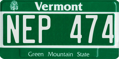 VT license plate NEP474