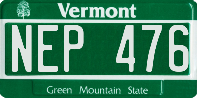 VT license plate NEP476
