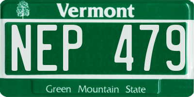 VT license plate NEP479