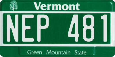 VT license plate NEP481