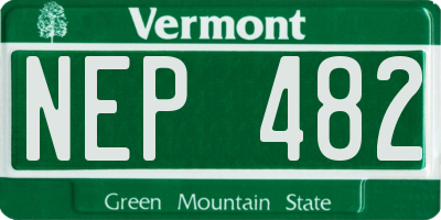 VT license plate NEP482
