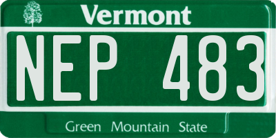 VT license plate NEP483