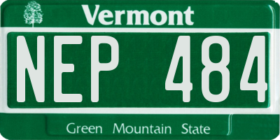 VT license plate NEP484