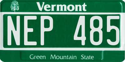 VT license plate NEP485