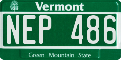 VT license plate NEP486