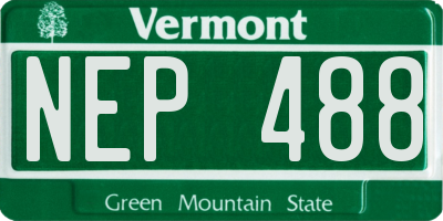 VT license plate NEP488