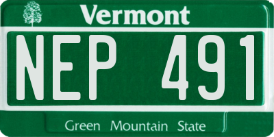 VT license plate NEP491